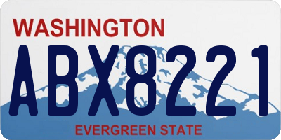 WA license plate ABX8221