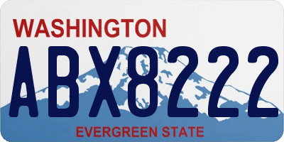 WA license plate ABX8222