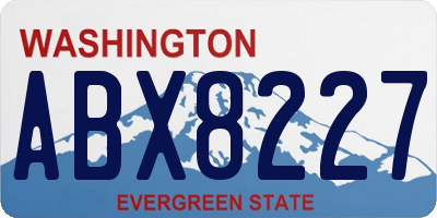 WA license plate ABX8227