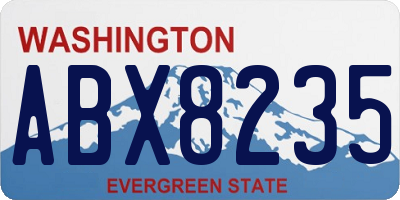 WA license plate ABX8235
