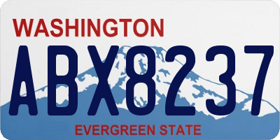 WA license plate ABX8237
