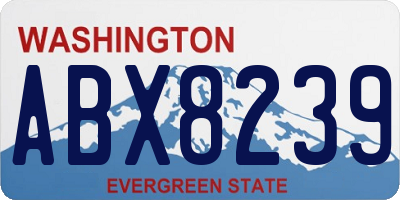 WA license plate ABX8239