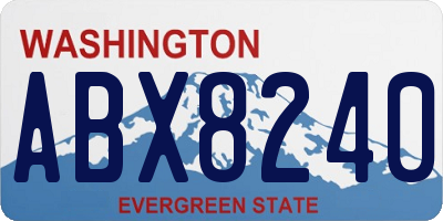 WA license plate ABX8240