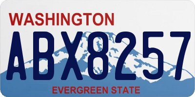 WA license plate ABX8257