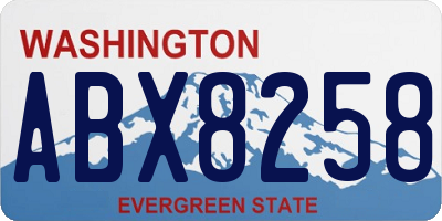 WA license plate ABX8258