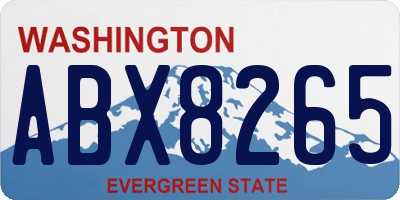 WA license plate ABX8265