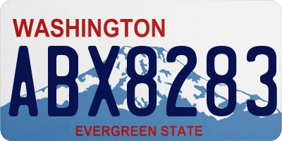 WA license plate ABX8283