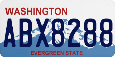 WA license plate ABX8288