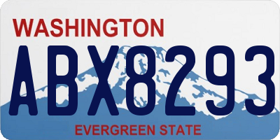 WA license plate ABX8293
