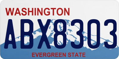 WA license plate ABX8303