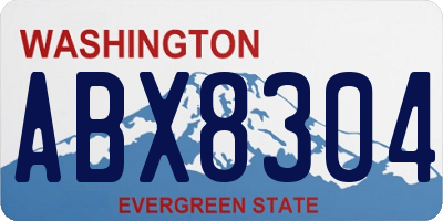 WA license plate ABX8304