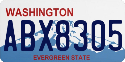 WA license plate ABX8305