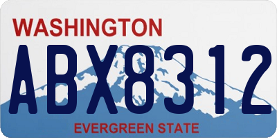 WA license plate ABX8312
