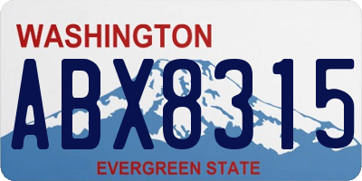 WA license plate ABX8315