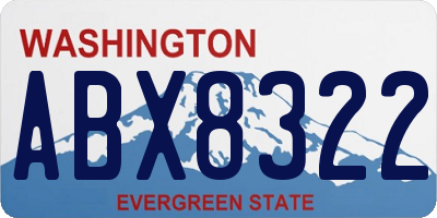 WA license plate ABX8322