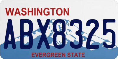 WA license plate ABX8325