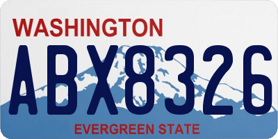 WA license plate ABX8326