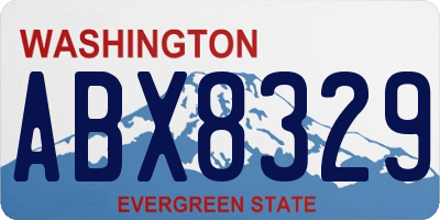 WA license plate ABX8329