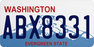 WA license plate ABX8331