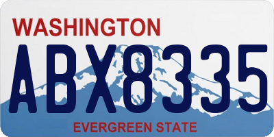 WA license plate ABX8335