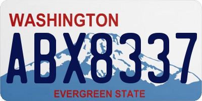 WA license plate ABX8337
