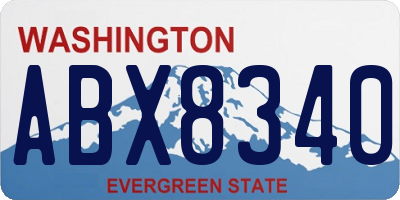 WA license plate ABX8340