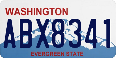 WA license plate ABX8341