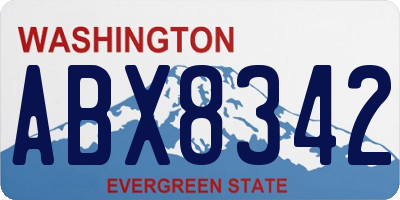 WA license plate ABX8342