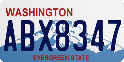 WA license plate ABX8347