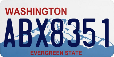 WA license plate ABX8351
