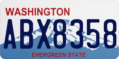WA license plate ABX8358