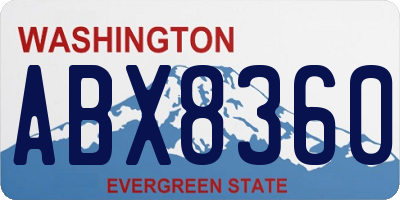 WA license plate ABX8360