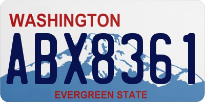 WA license plate ABX8361