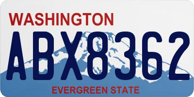 WA license plate ABX8362