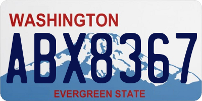 WA license plate ABX8367