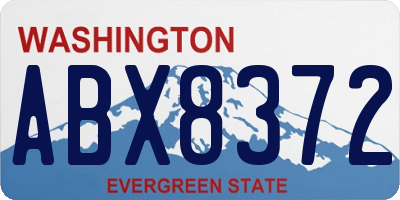 WA license plate ABX8372