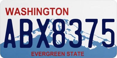 WA license plate ABX8375
