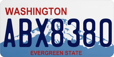 WA license plate ABX8380
