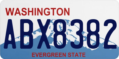 WA license plate ABX8382