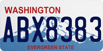 WA license plate ABX8383