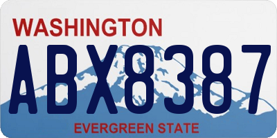 WA license plate ABX8387