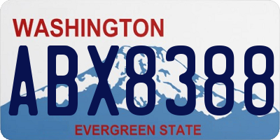 WA license plate ABX8388