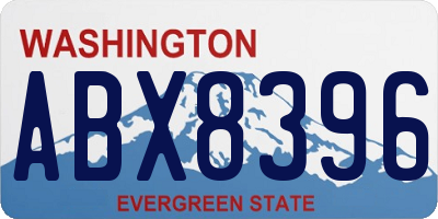 WA license plate ABX8396