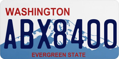 WA license plate ABX8400