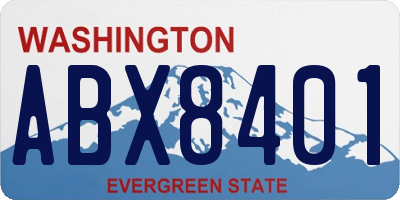 WA license plate ABX8401