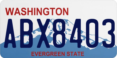 WA license plate ABX8403