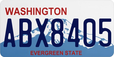 WA license plate ABX8405