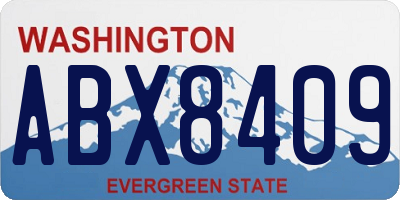 WA license plate ABX8409