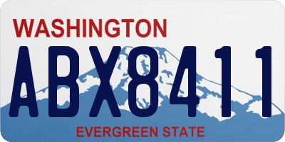 WA license plate ABX8411