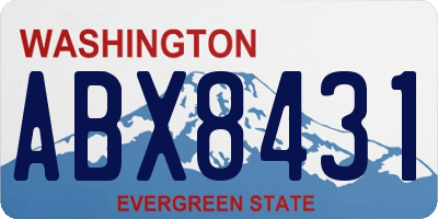 WA license plate ABX8431